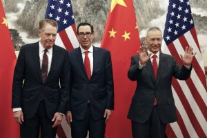 Liu He, Steven Mnuchin, Robert Lighthizer