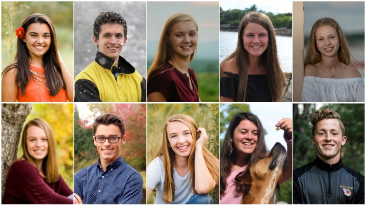 Top from left are Grace Bachelder, Luke Bartol, Grace Despres, Madelyn Dwyer and Jilleon Farrell. Bottom from left are MacKenzie Freise, Gabriel Jones, Kathryn King, Madeleine Ricker and Duncan Rogers.