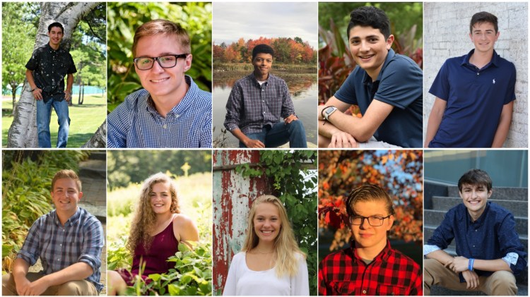 Top from left are Kai Rabideau, Carter Jones, Eban Charles, Gabriel Ferris and Conrad Ayers. Bottom from left are Adam Livshits, Madeleine Hallen, Merline Feero Elwin Moss and Brock Jolicoeur.