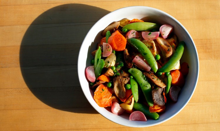 Wood-roasted vegetables at The Well at Jordan's Farm. You can't get any closer to the farm for farm-to-table dining than here. 