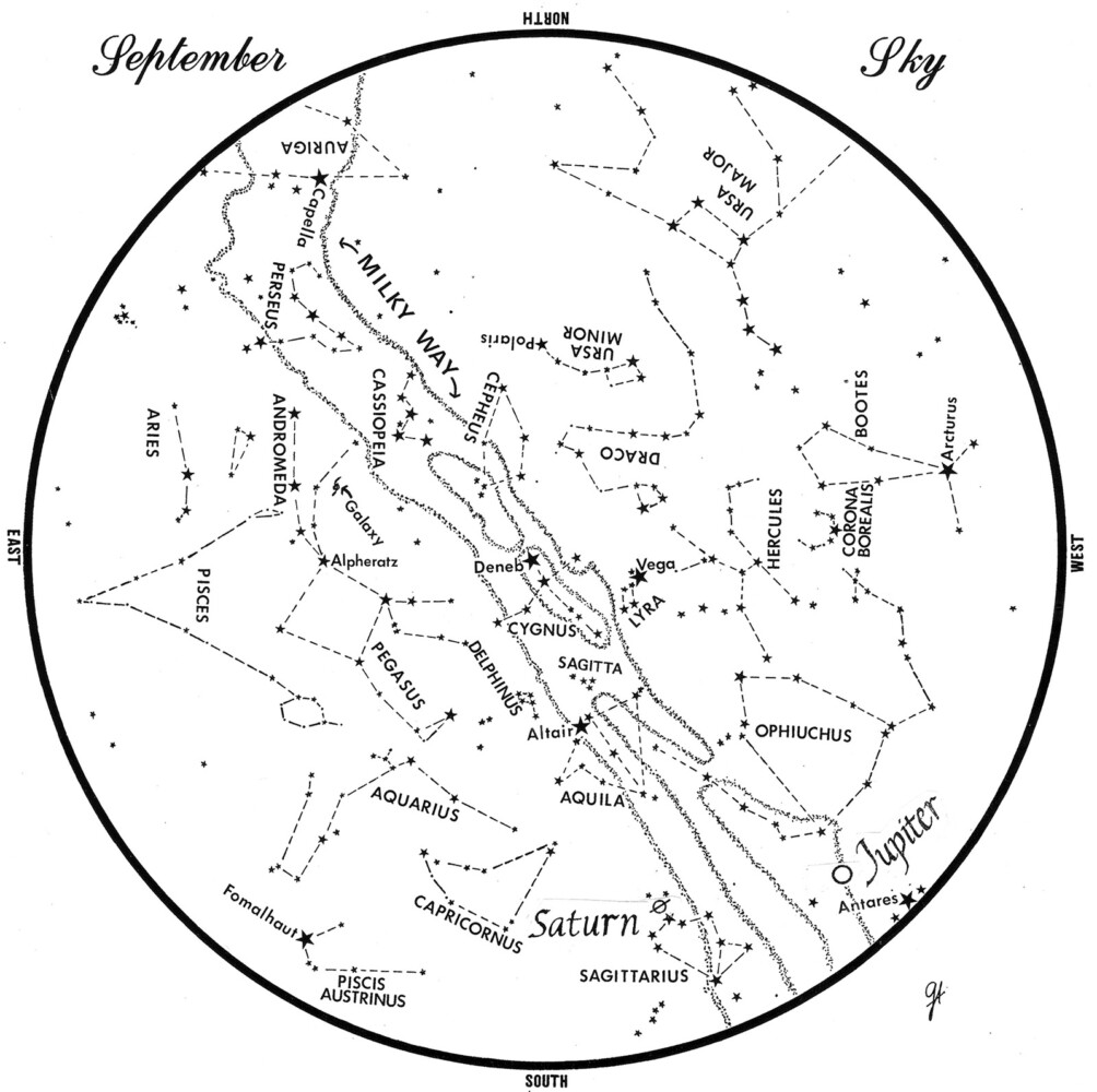 Sky chart prepared by George Ayers.