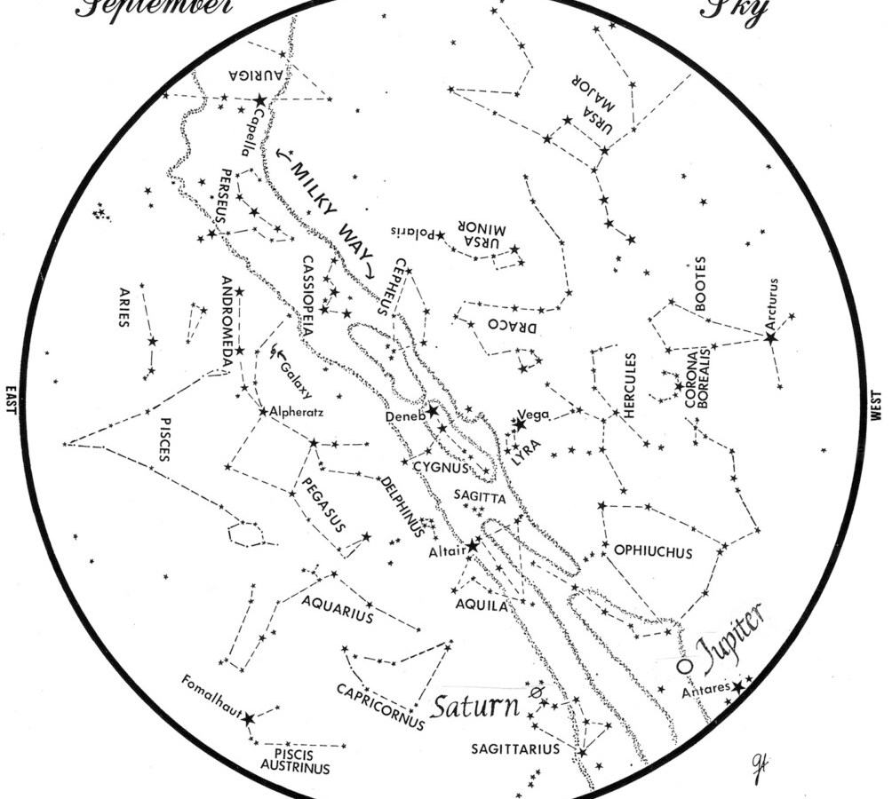 Sky chart prepared by George Ayers.