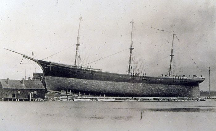 Launch of the Henry B. Hyde  from John McDonald's Bath shipyard in November, 1884.