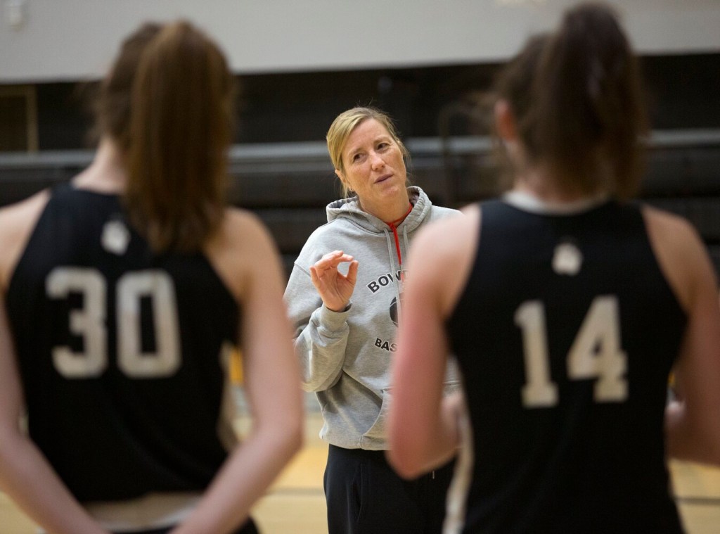 Bowdoin College Women's Basketball coach Adrienne Shibles says she has seen Maddie Hasson 'grow dramatically as a leader.'