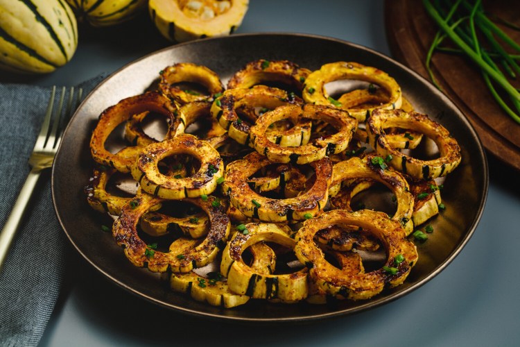 Roasted delicata squash rings 