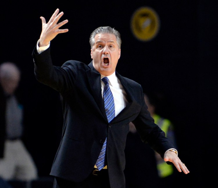 Kentucky Coach John Calipari coaches his 400th game with the Wildcats on Tuesday.