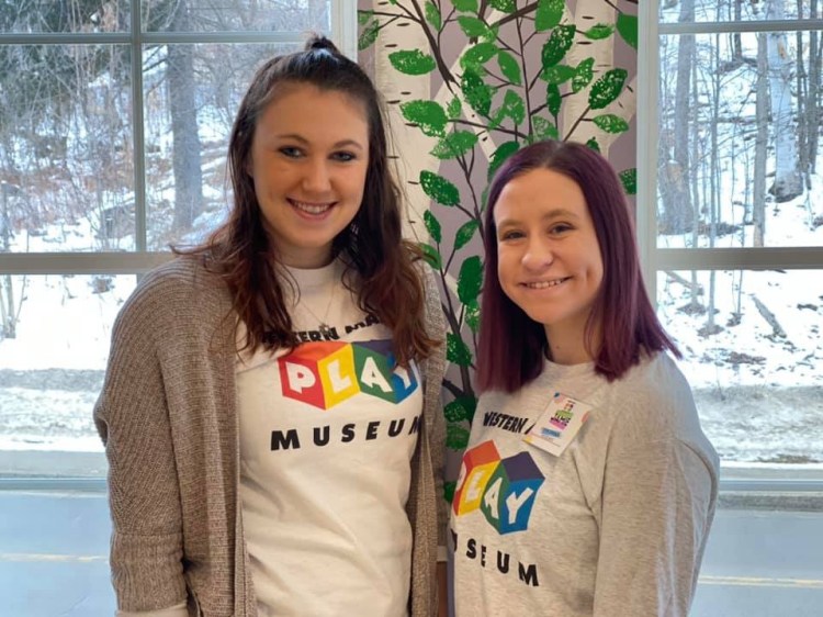 The Western Maine Play Museum in Wilton has hired two new Visitor Experience Associates. From left are Carson Hope and  Jamie St. Pierre.
