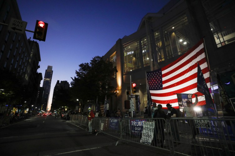 Supporters of President Trump protest outside the Pennsylvania Convention Center in Philadelphia on Nov. 8, a day after the 2020 election was called for Democrat Joe Biden.