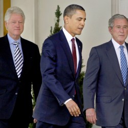 Barack Obama, Bill Clinton, George W. Bush