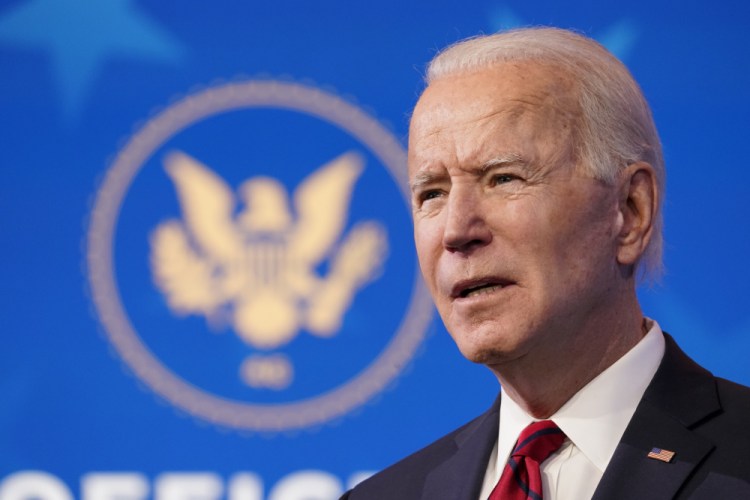 President-elect Joe Biden speaks during an event at The Queen theater on Friday in Wilmington, Del. 