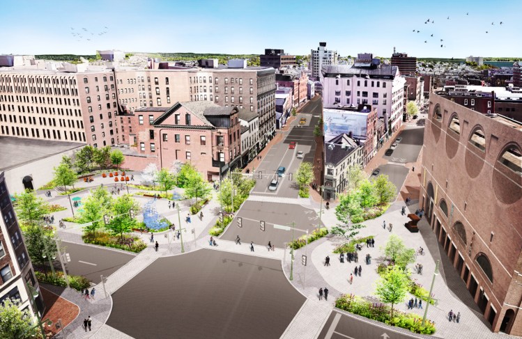 The redesign of Congress Square, one of Portland's busiest downtown intersections,  is expected to begin in July and be mostly finished by November. The first phase includes reconfiguring the intersection of Congress, High and Free streets.  