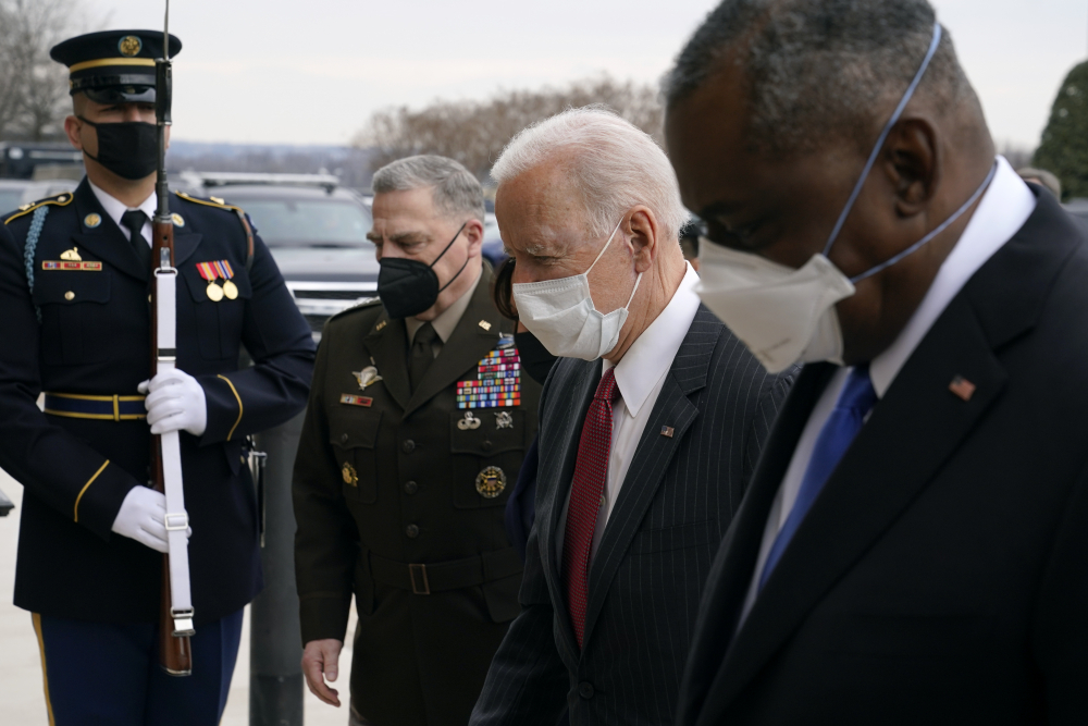 Joe Biden, Lloyd Austin, Mark Milley