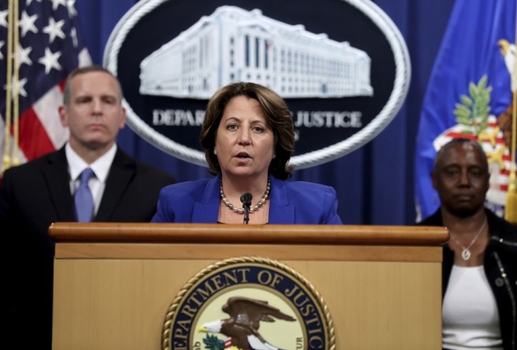 Deputy Attorney General Lisa Monaco announces the recovery of millions of dollars worth of cryptocurrency from the Colonial Pipeline Co. ransomware attacks as she speaks during a news conference with FBI Deputy Director Paul Abbate and acting U.S. Attorney for the Northern District of California Stephanie Hinds at the Justice Department in Washington on Monday.