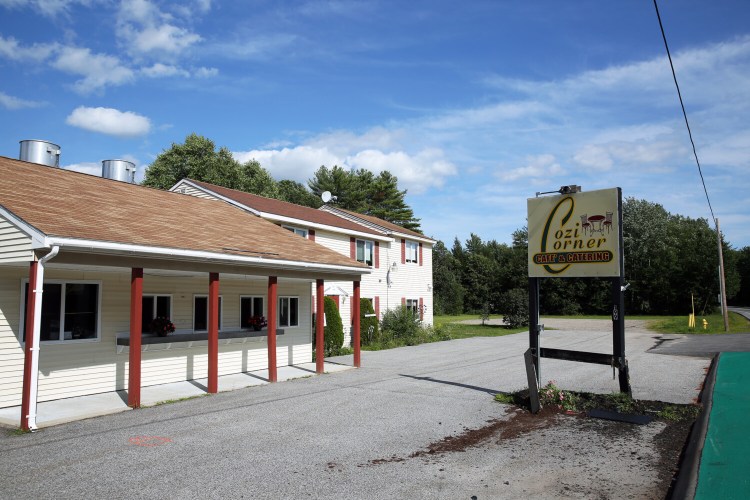 EAST WATERBORO, ME - JULY 31: The Cozi Corner Café, on the Sokokis Trail in East Waterboro, was the site of a double fatality Saturday morning when a vehicle veered off the road into the parking lot and struck two people, killing them. (Staff photo by Ben McCanna/Staff Photographer)