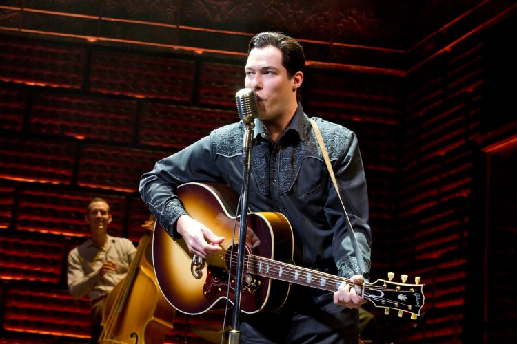 Scott Moreau in a scene from a production of "Million Dollar Quartet." Raised in central Maine, Moreau has portrayed Johnny Cash thousands of time and will do so again this month in "Ring of Fire" at Portland Stage.