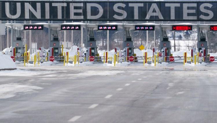 The border crossing into the United States in Lacolle, Quebec, on Feb. 12. 