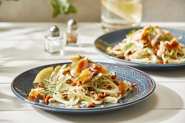 Fennel, Lentil and Smoked Trout Salad. MUST CREDIT: Photo by Tom McCorkle for The Washington Post.