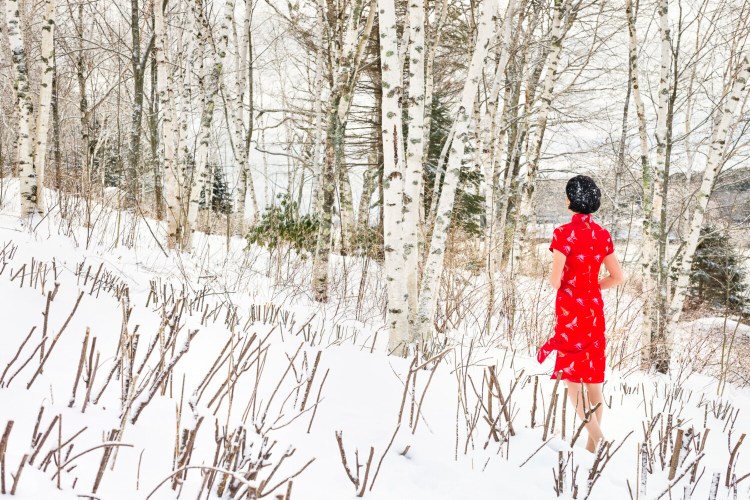 "In America--Winter #11" by photographer Ni Rong is on view at the UNE Art Gallery in Portland.