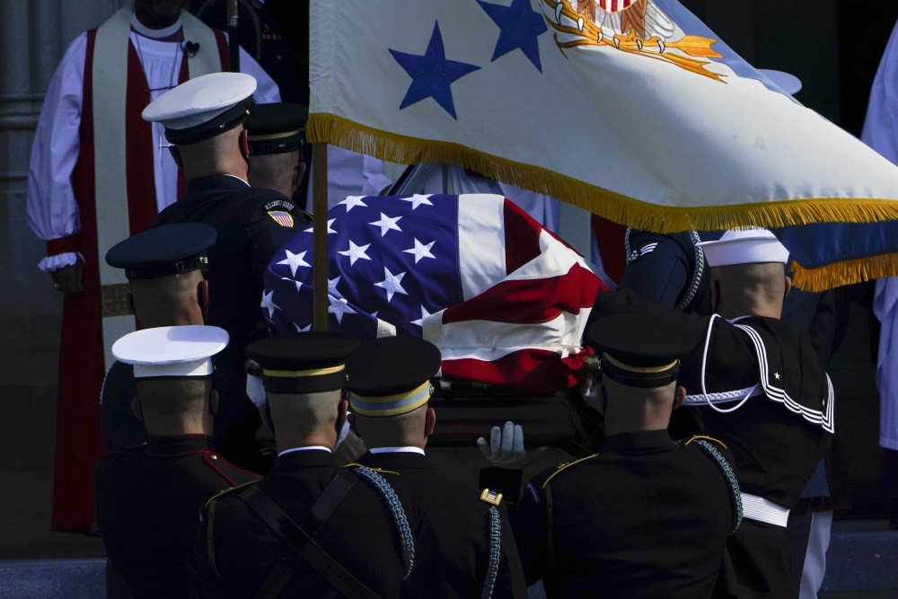 APTOPIX Powell Funeral
