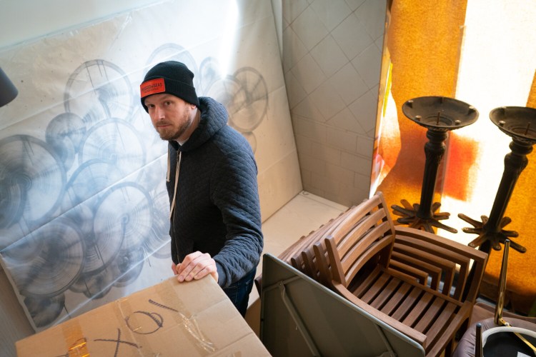 Andrew Markert, 39, is pictured in Newland, a soon to be opened restaurant in D.C. that is named after the street that he grew up on in Baltimore. MUST CREDIT: Washington Post photo by Sarah L. Voisin.