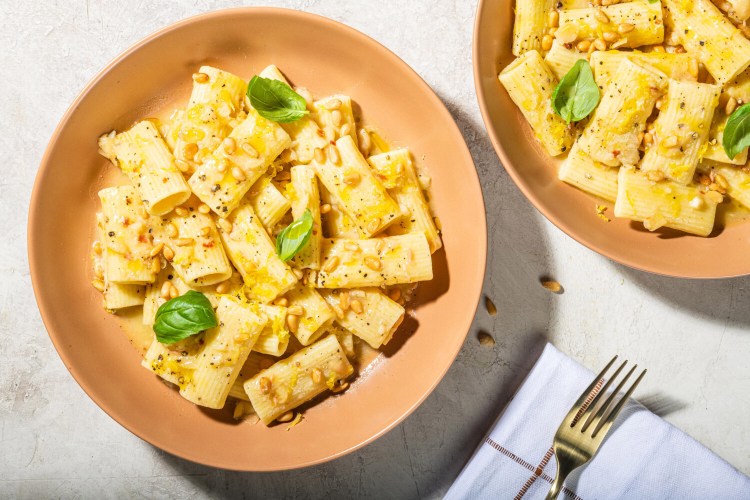 Creamy Cannellini Bean Rigatoni