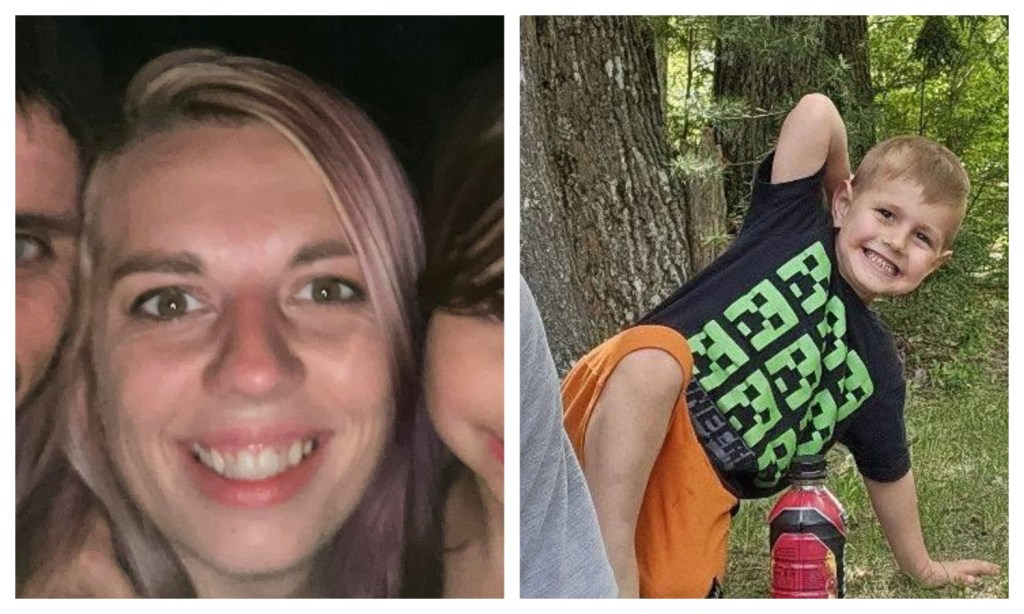 Morgan Geyer, 29, and her son, Logan Simard, 4. Photo courtesy of the Maine State Police.